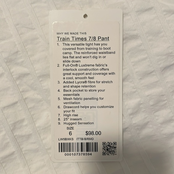 Lululemon Train Times Pant 7/8 size 6 - Picture 6 of 6
